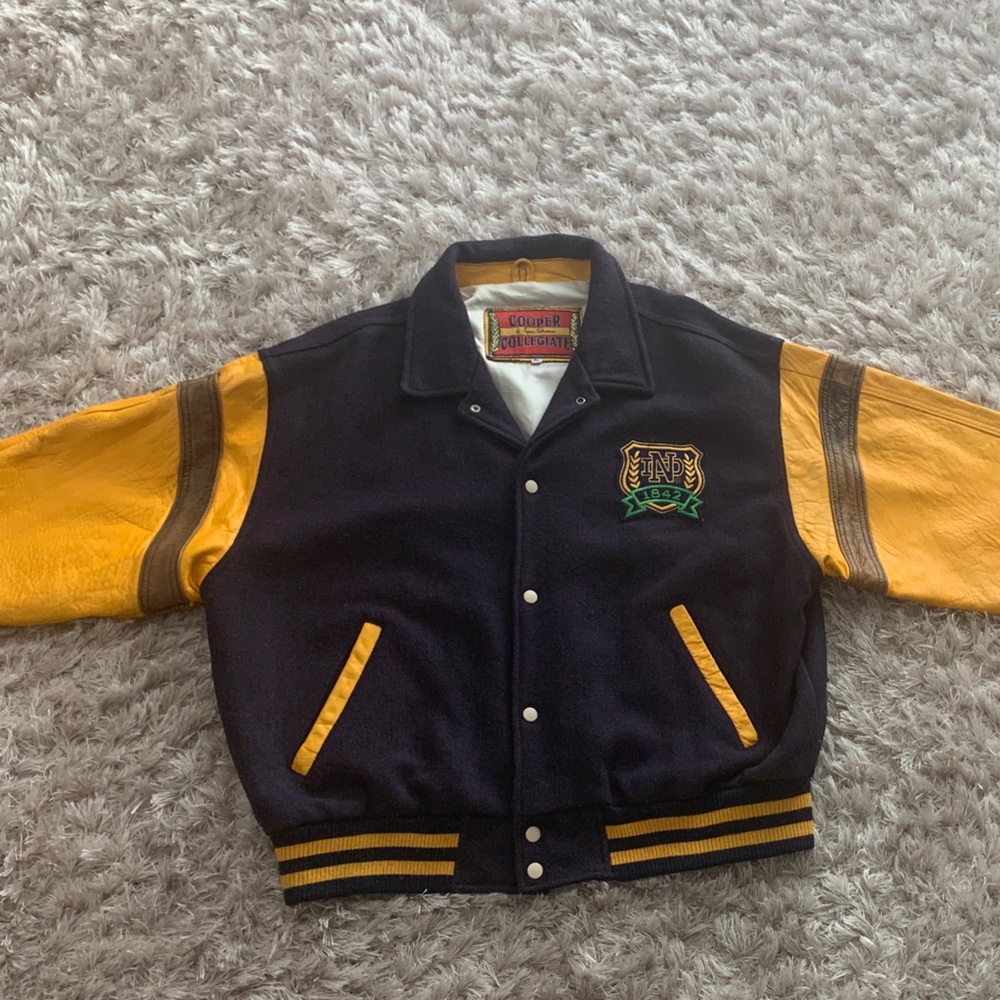 Classic Navy and Yellow Varsity Jacket